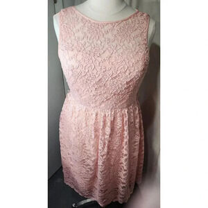 SIMPLY LILIANA PEACH PINK LINED LACE DRESS PLUS SIZE 18